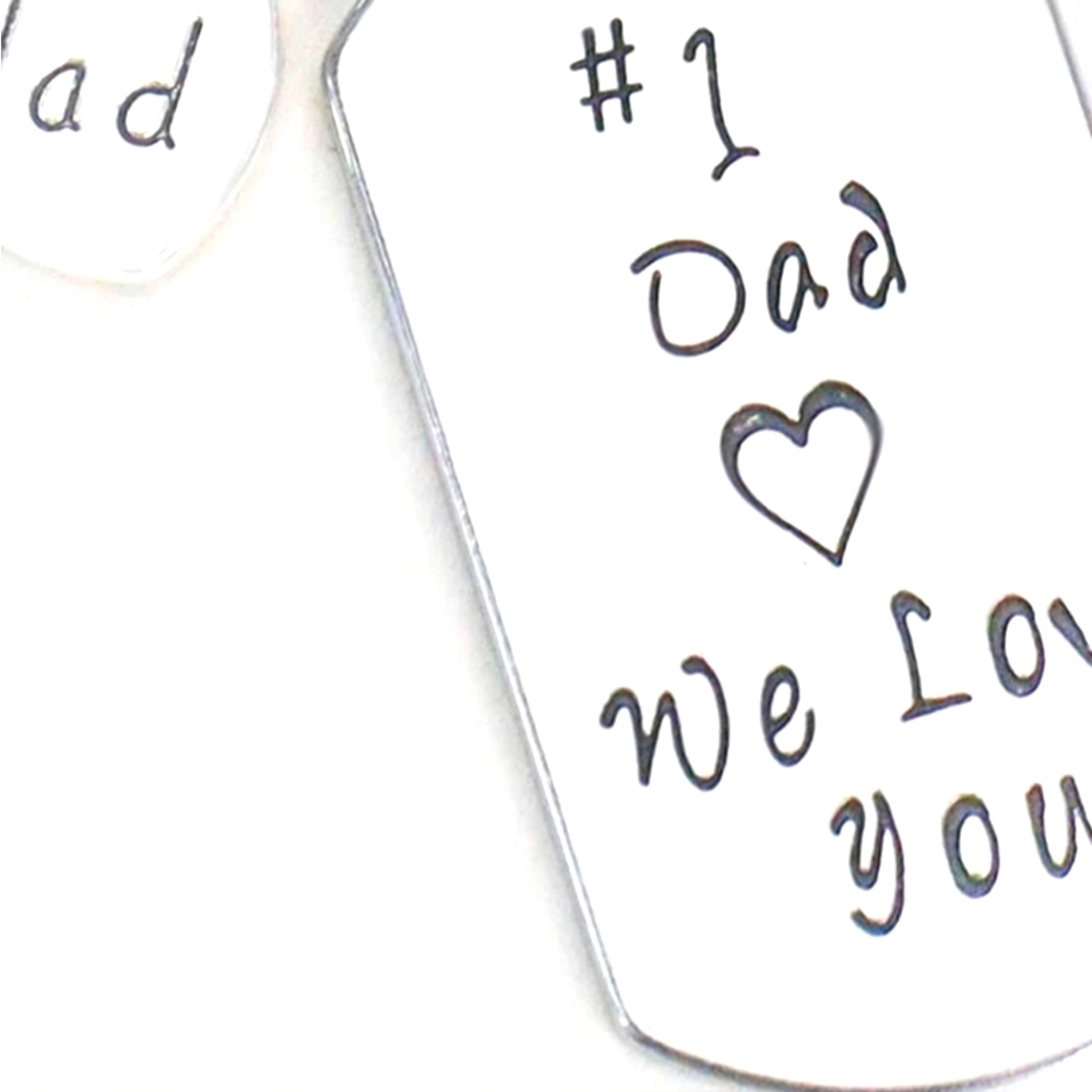 Slogan Detail Geometric Charm Keychain